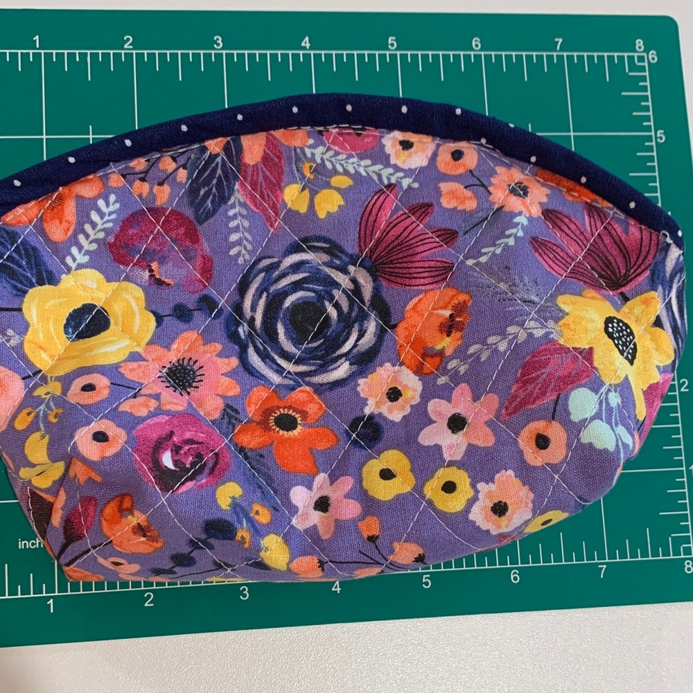 Floral Quilted Cosmetic Bag
